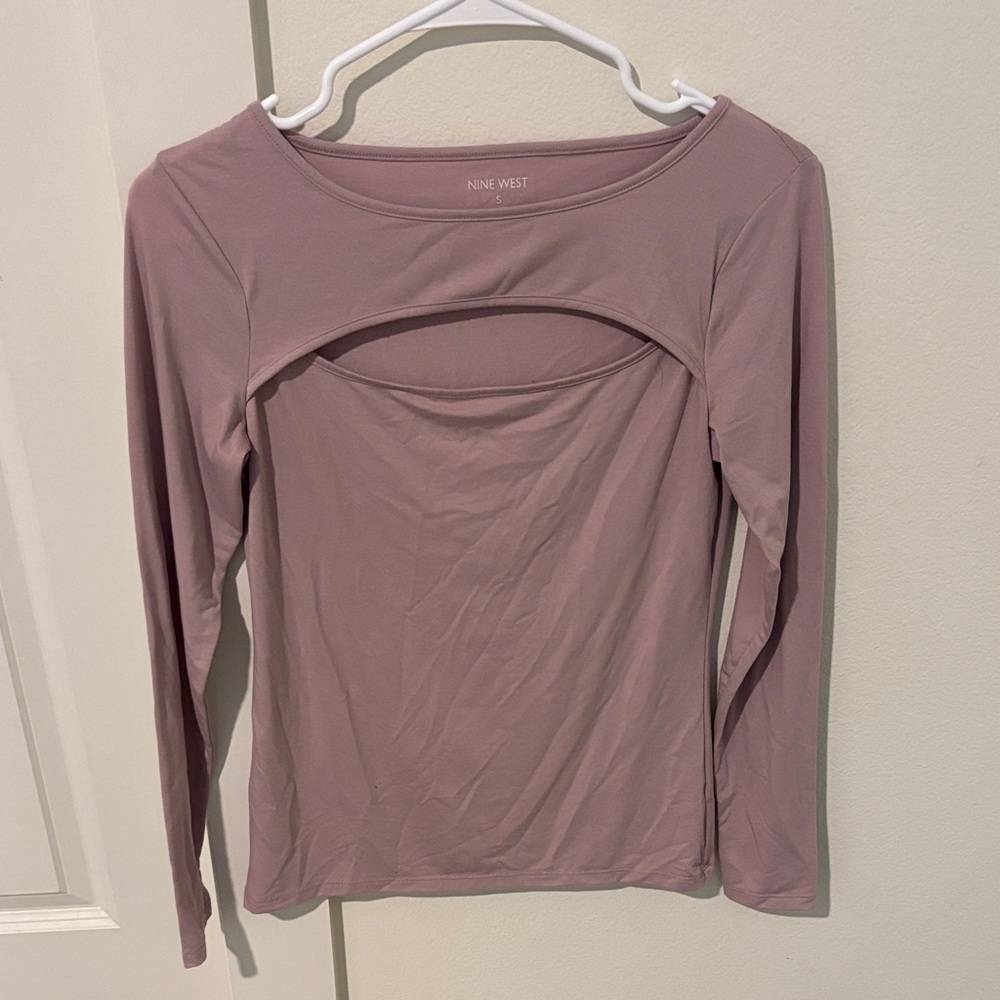 Nine West Women's Dusty Rose Long Sleeve Top